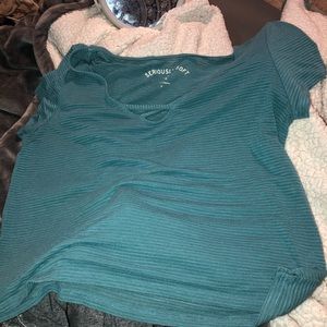 cross cross blue crop top